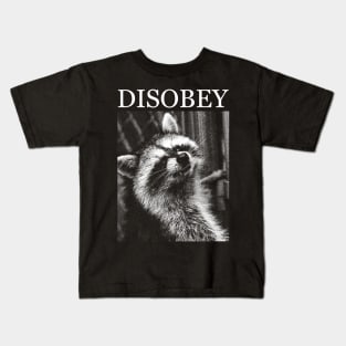 Raccoon Disobey Kids T-Shirt